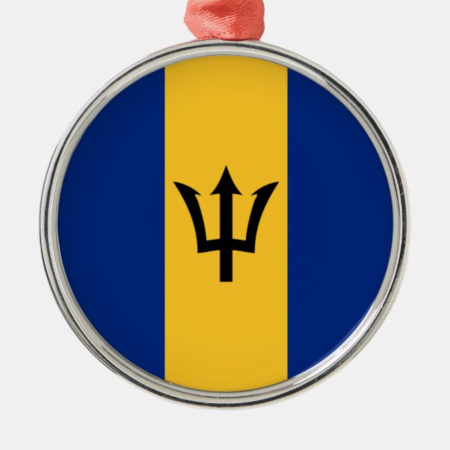 Barbadian Flagga (Barbados) (Bajan) Julgransprydnad Metall (Framsidan)