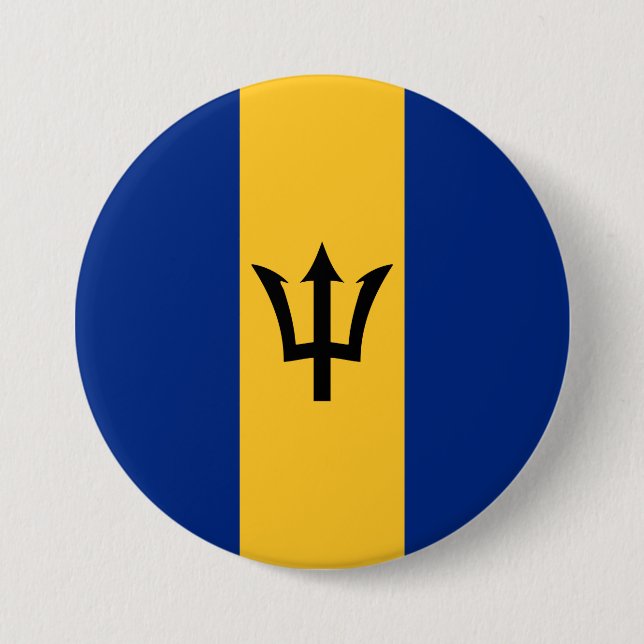 Barbadian Flagga (Barbados) (Bajan) Knapp (Framsida)