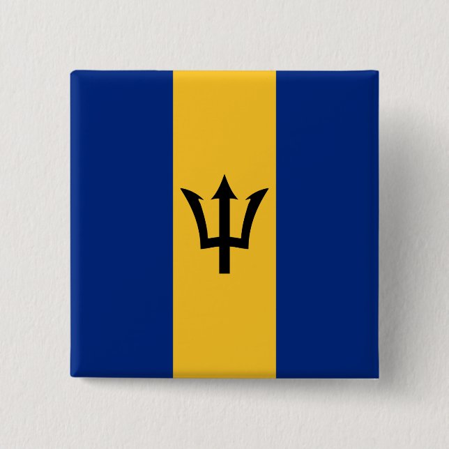 Barbadian Flagga (Barbados) (Bajan) Knapp (Framsida)