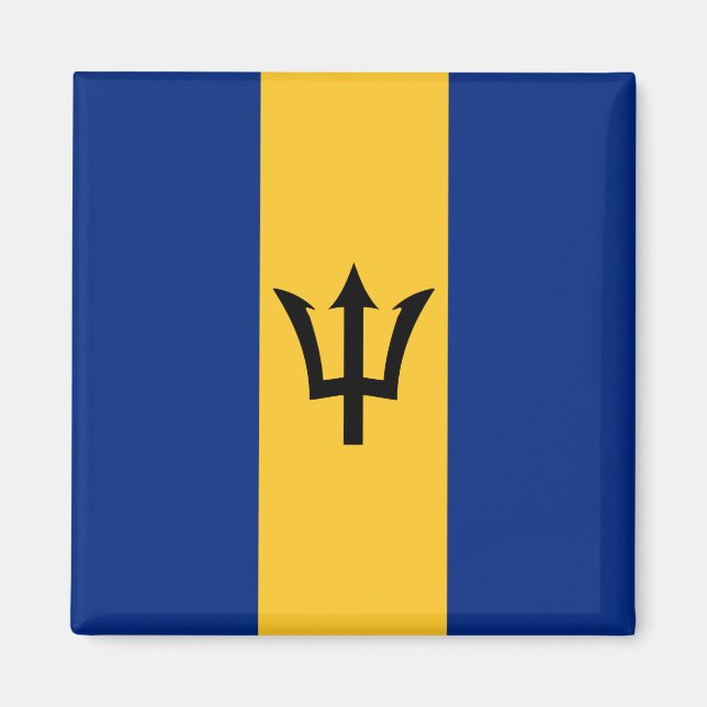 Barbadian Flagga (Barbados) (Bajan) Magnet (Framsidan)