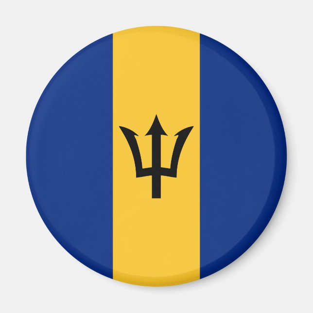 Barbadian Flagga (Barbados) (Bajan) Magnet (Framsidan)