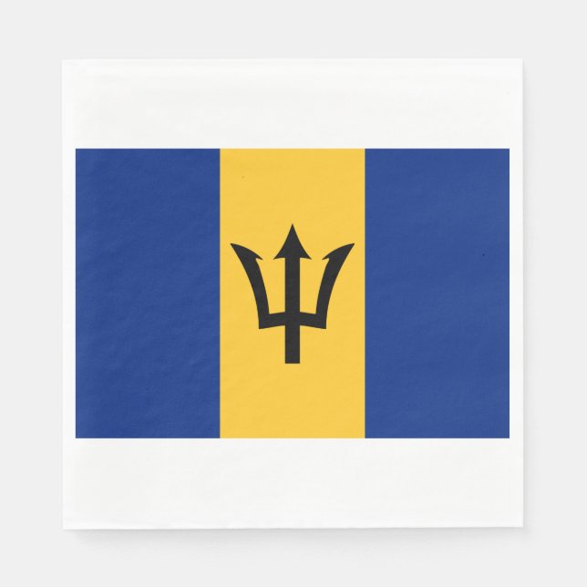 Barbadian Flagga (Barbados) (Bajan) Pappersservett (Framsidan)