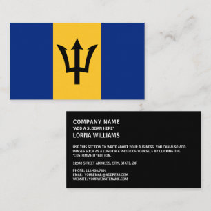 Barbadian Flagga, Flagga of Barbados Visitkort