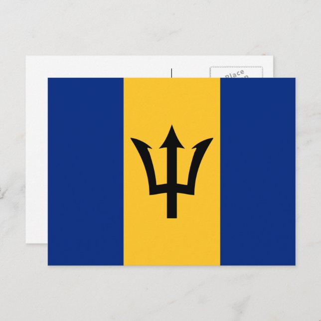 Barbadian Flagga, Flagga of Barbados Vykort (Fram/baksida)