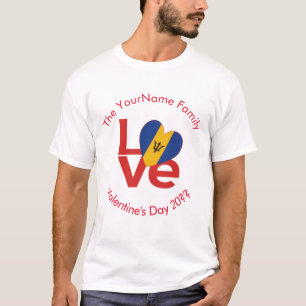Barbadian Red KÄRLEK Flagga Personlig T Shirt