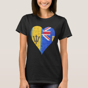 Barbadian Turks and Caicos Flagga Heart T Shirt
