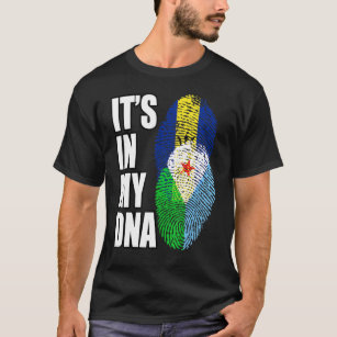 Barbadien och Djiboutian Mix DNA Flagga Heritage T Shirt