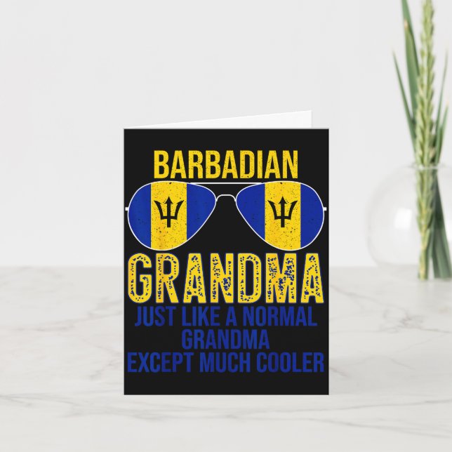 Barbadisk mormor Barbados flag solglasögon mors Kort (Framsida)