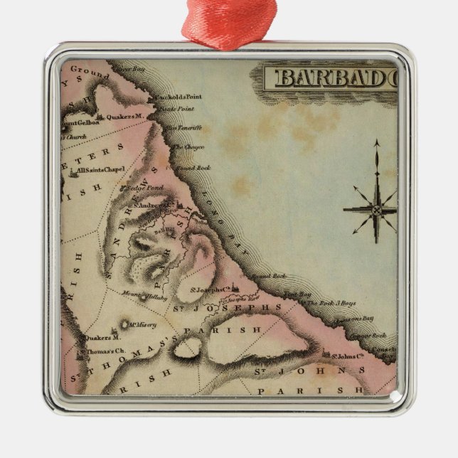 Barbadoes 2 julgransprydnad metall (Framsidan)