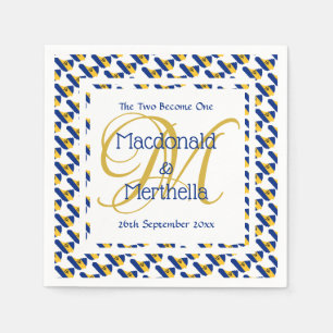 BARBADOS Anpassad monogram bröllopsfirande papper Pappersservett