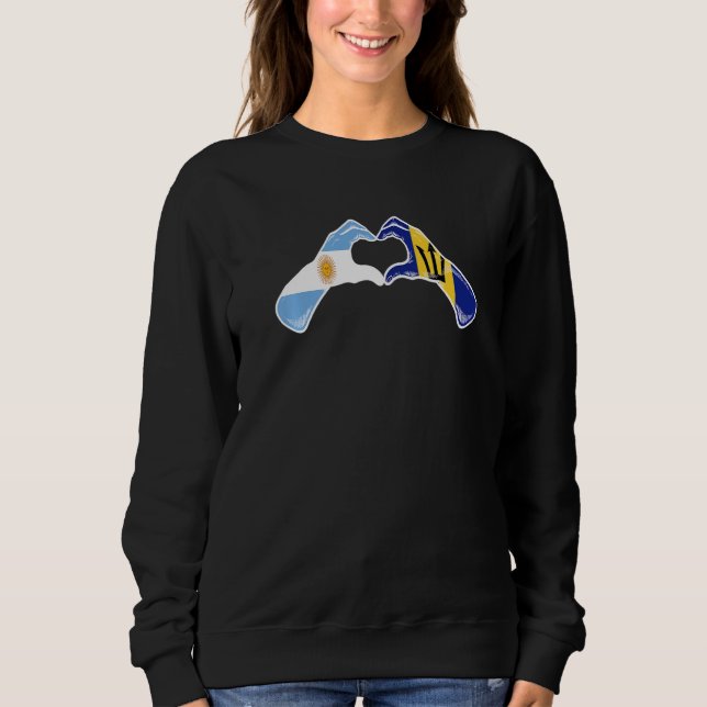 Barbados Argentine Flag Barbadians Argentinian Hea T Shirt (Framsida)
