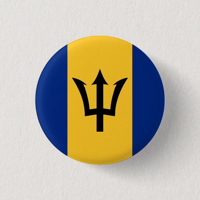 Barbados Bajan Flagga Barbadiska Västindien Knapp (Framsida)