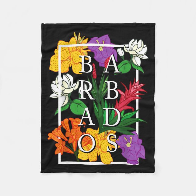 Barbados Bajan Wildflower Pride Floral  Fleecefilt (Framsidan)