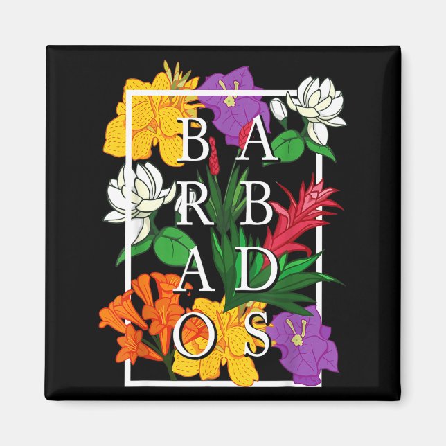 Barbados Bajan Wildflower Pride Floral  Magnet (Framsidan)