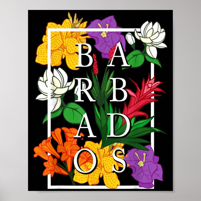Barbados Bajan Wildflower Pride Floral  Poster (Framsidan)