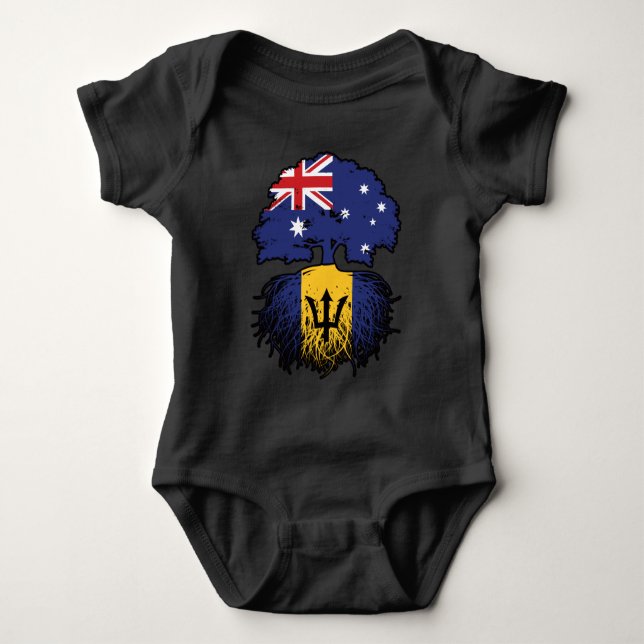 Barbados Barbadian Australian Australia Träd Roots T Shirt (Framsida)