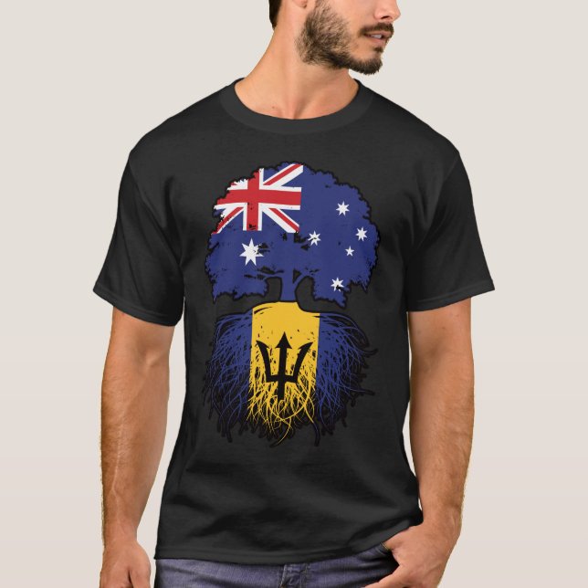 Barbados Barbadian Australian Australia Träd Roots T Shirt (Framsida)