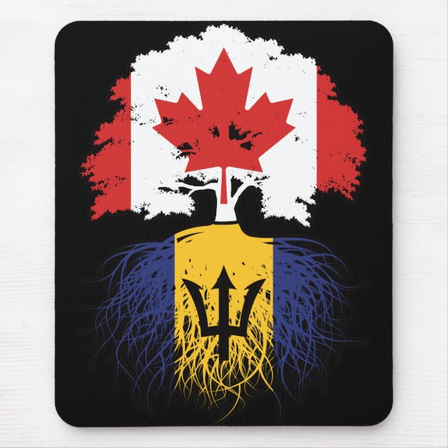 Barbados Barbadian Canadian Träd Roots Flagga Musmatta (Framsidan)