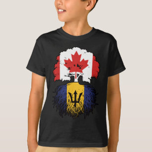 Barbados Barbadian Canadian Träd Roots Flagga T Shirt