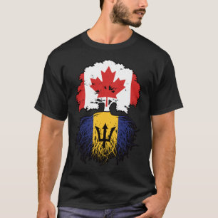 Barbados Barbadian Canadian Träd Roots Flagga T Shirt