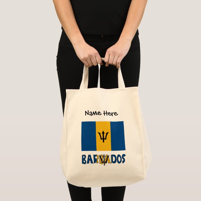 Barbados Barbadian Flagga Black Personalization Tygkasse (Framsida (produkt))