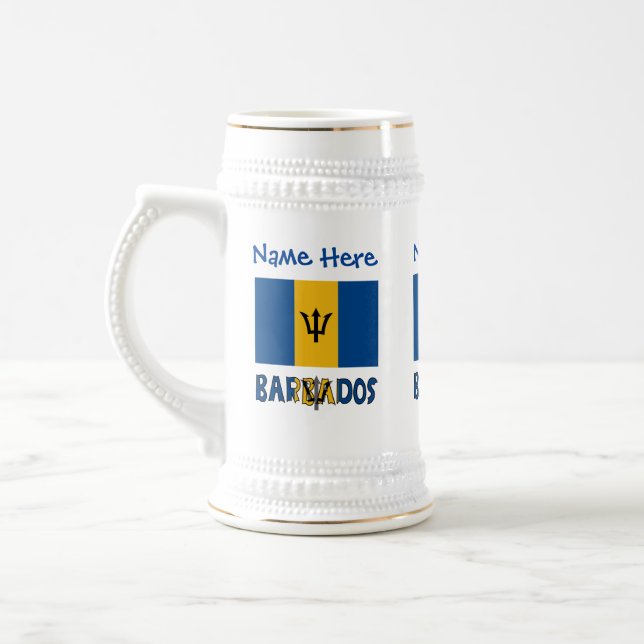 Barbados Barbadian Flagga Blue Personalization Sejdel (Vänster)