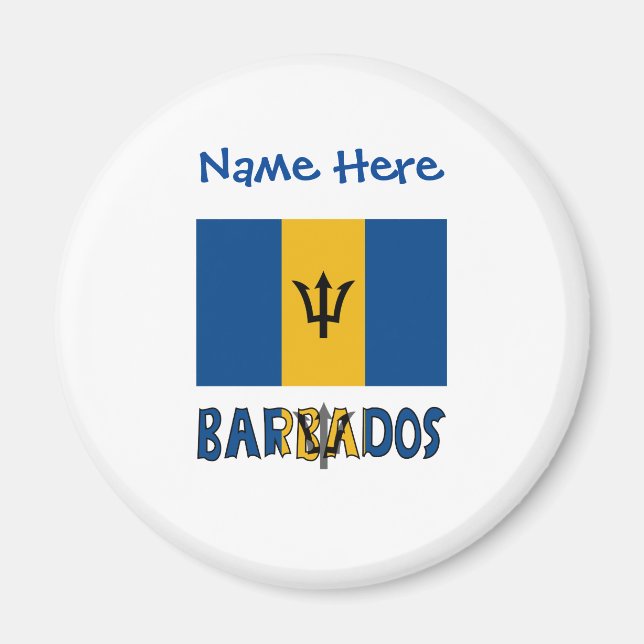 Barbados Barbadiansk Flagga Blå Personalisering  Magnet (Framsidan)