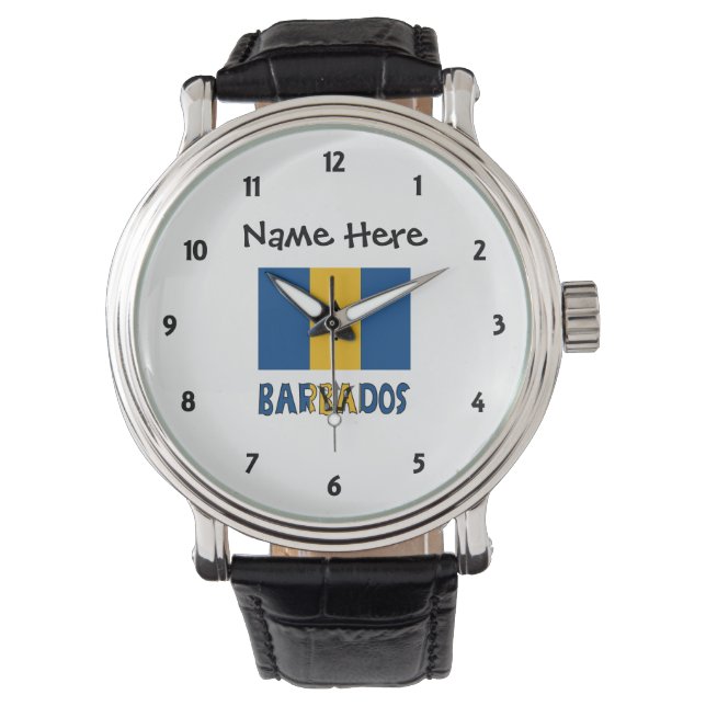 Barbados Barbarian Flagga Personlig Armbandsur (Framsida)