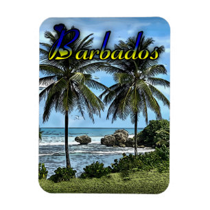 Barbados Beach Handflatan Träd Magnet