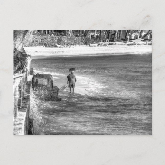 Barbados Beach-handlare Vykort (Framsida)