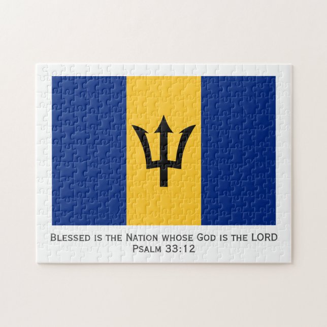 BARBADOS | Blad nation | BARBADIAN FLAGGA Pussel (Horisontell)