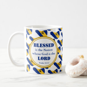 BARBADOS Blsed Nation Monogram Christian Kaffemugg