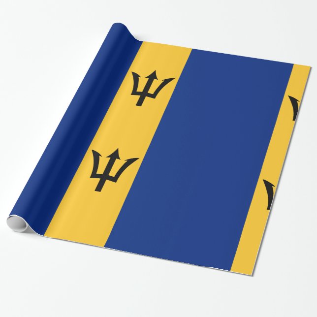 Barbados Blue Gult guld Presentpapper (Utrullad)