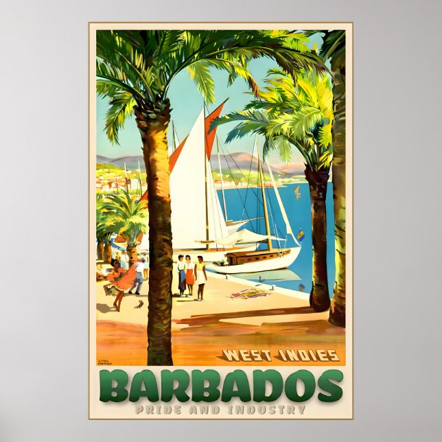 Barbados Bridgetown Västindien Karibien Tropic Poster (Framsidan)
