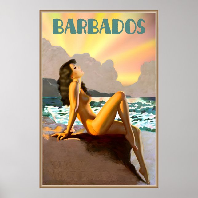 Barbados brittiska Västindien Karibien strand Poster (Framsidan)