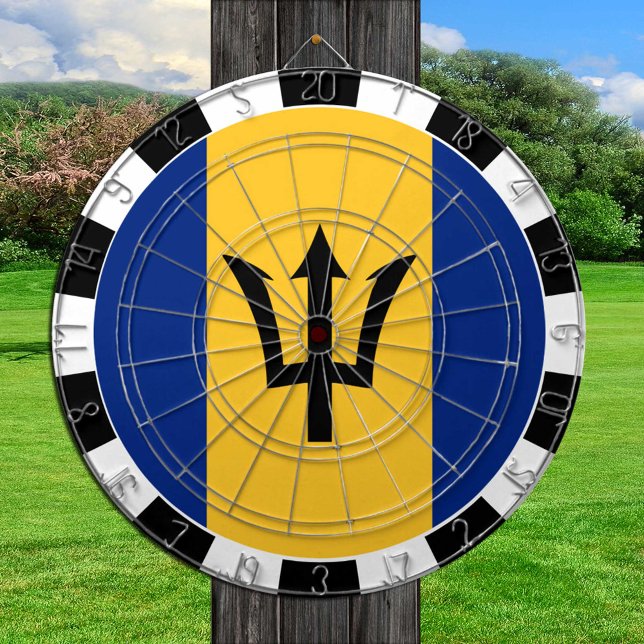 Barbados Dartboard och Barbados Flagga/speltavla Darttavla (Skapare uppladdad)