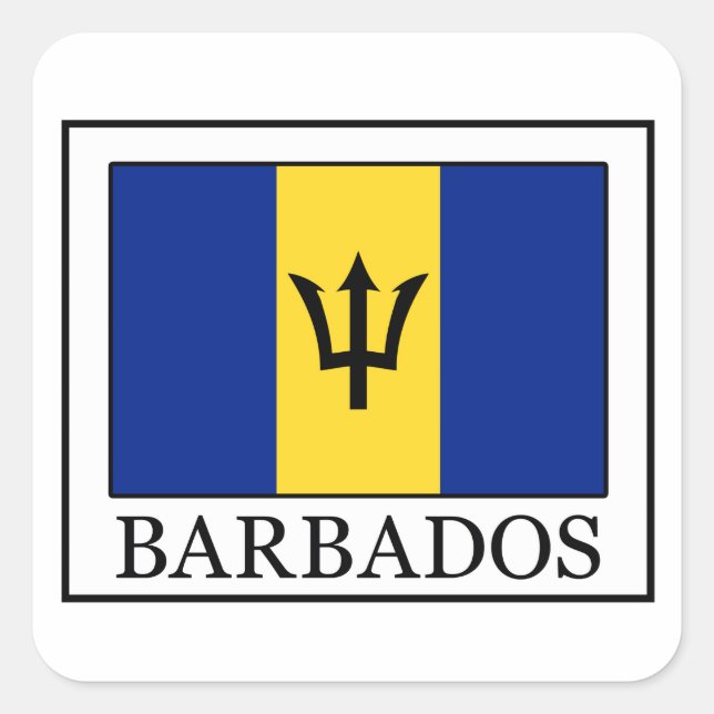 Barbados-dekal Fyrkantigt Klistermärke (Framsida)