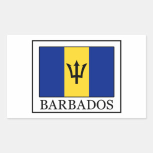 Barbados-dekal Rektangulärt Klistermärke