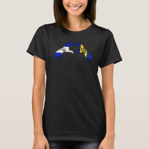 Barbados El Salvador Flagga Barbads salvadorian He T Shirt