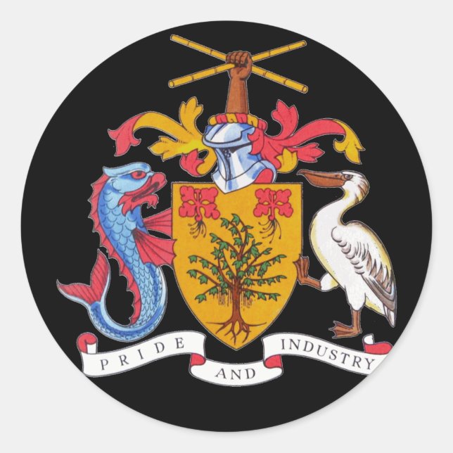 barbados emblem runt klistermärke (Framsida)