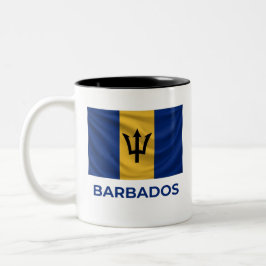 Barbados Enkla Flagga | Varje Dags Stolthet Två-Tonad Mugg