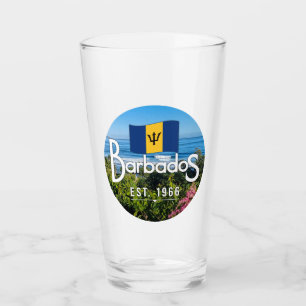 "Barbados Est. 1966-tums Kusten-Öster med Flagga Glaskopp
