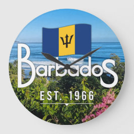 "Barbados Est. 1966-tums Kusten-Öster med Flagga Stor Klocka