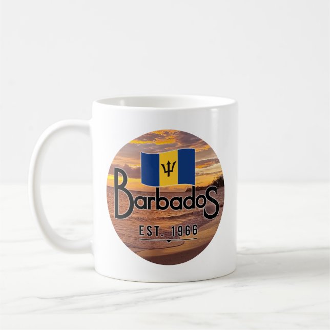 "Barbados Est. 1966-tums para-orange med Barbados- Kaffemugg (Vänster)