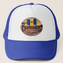 "Barbados Est. 1966-tums para-orange med Barbados-