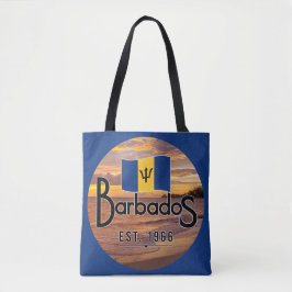 "Barbados Est. 1966-tums para-orange med Barbados- Tygkasse