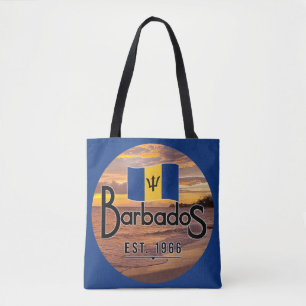 "Barbados Est. 1966-tums para-orange med Barbados- Tygkasse