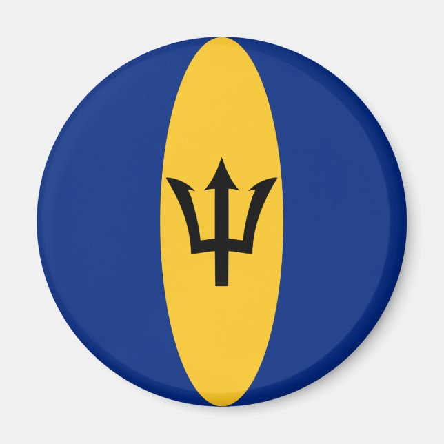 Barbados Fisheye Flagga Magnet (Framsidan)