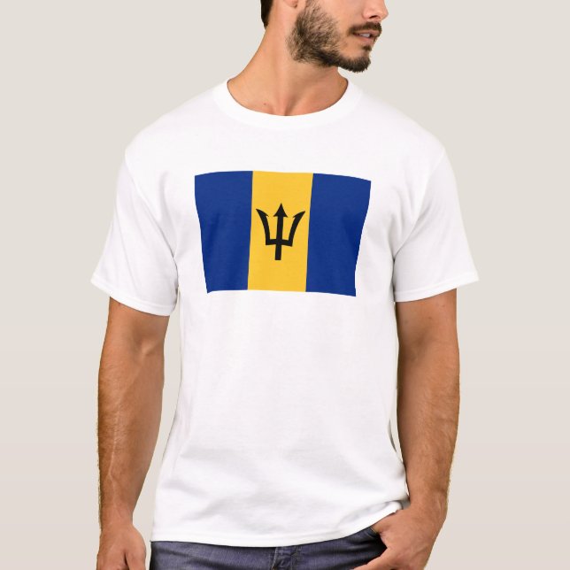Barbados Flag T-Shirt, Patriotic T-Shirts, T Shirt (Framsida)