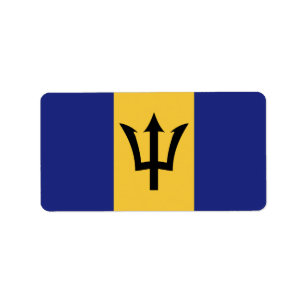 Barbados flagga adressetikett